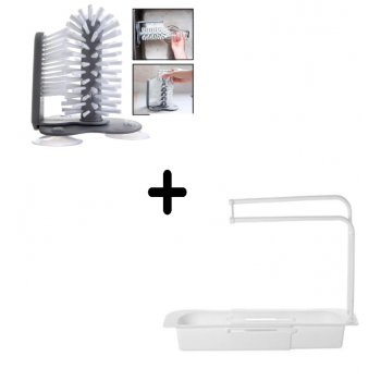 Set Format din Perie Multifunctionala Pentru Spalat Pahare si Suport Telescopic Pentru Chiuveta Bucatarie Set Format din Perie Multifunctionala Pentru Spalat Pahare si Suport Telescopic Pentru Chiuveta Bucatarie