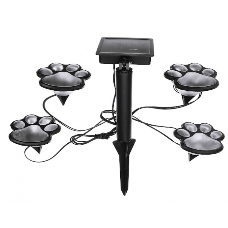 Set 4 Lampi Solare LED, tip Amprenta Labuta de Caine ( Lampi solare )