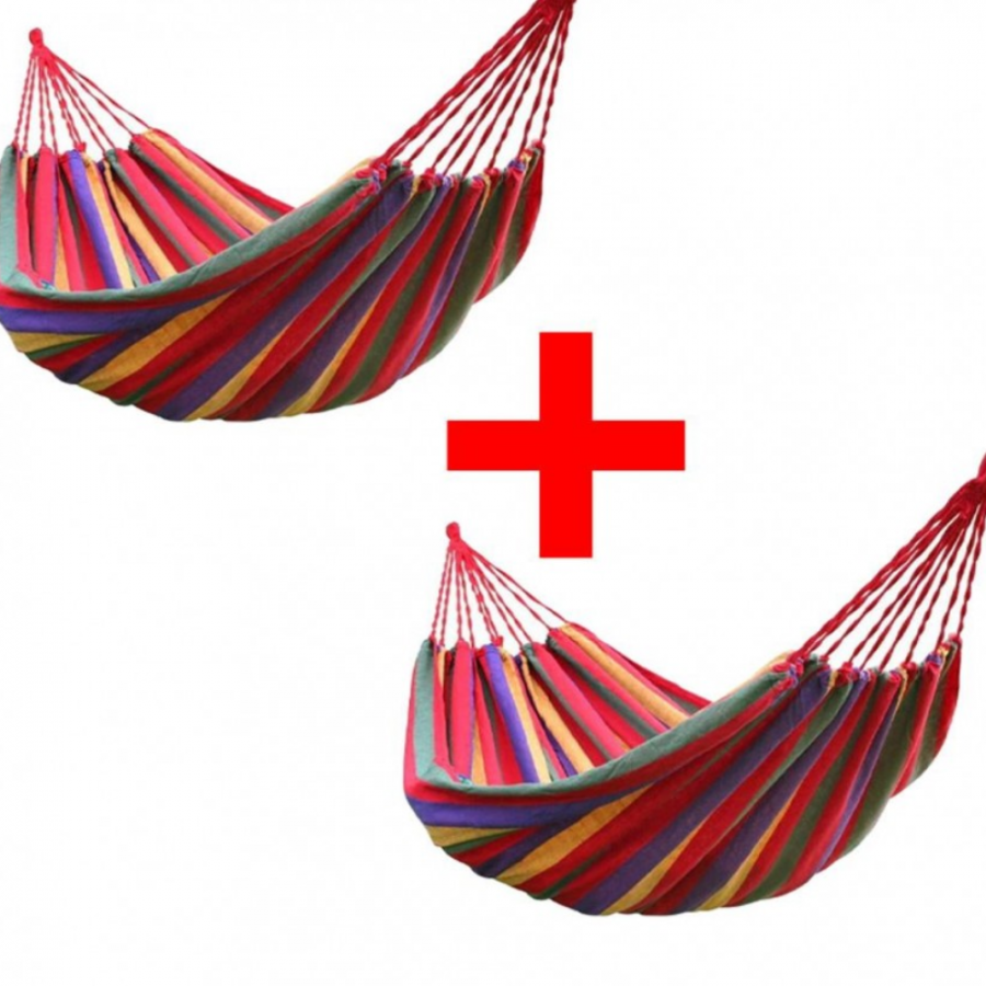 Oferta 2 hamace din bumbac cu husa de transport la pret de 1 ( Accesorii casa si gradina )