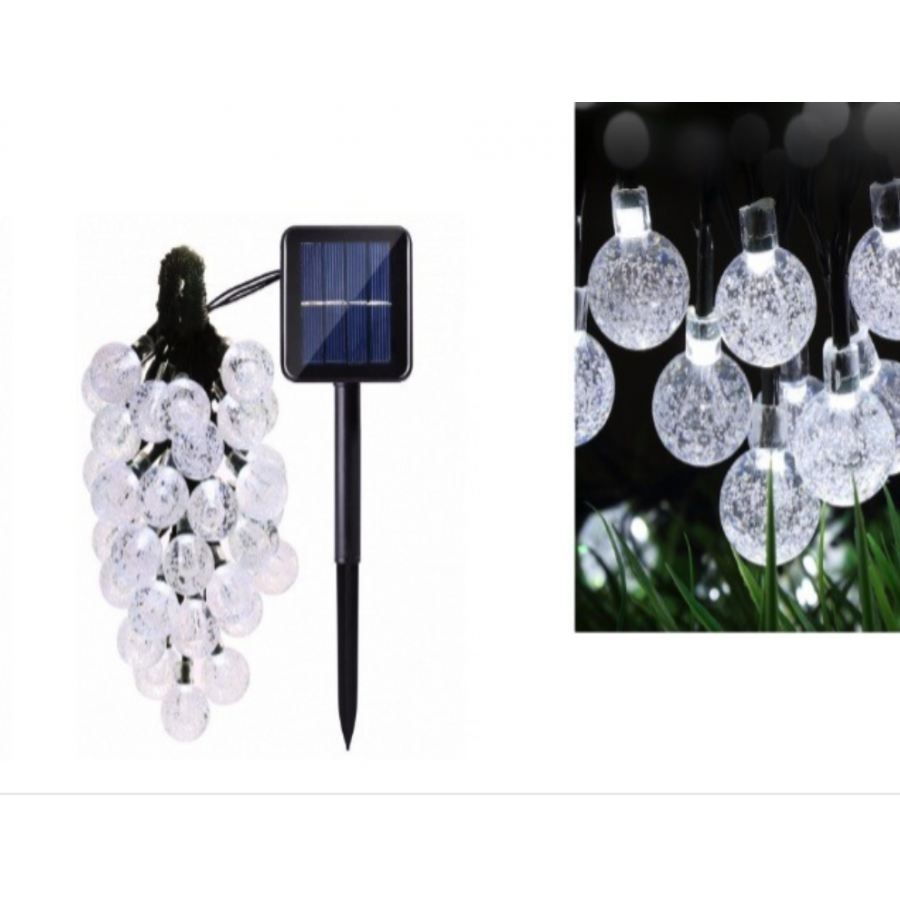 Instalatie Solara de exterior, cu 50 beculete LED, Model Globulete, lumini Multicolore, 7 jocuri de lumini - Brazi -wowreduceri.ro Instalatie Solara de exterior, cu 50 beculete LED, Model Globulete, lumini Multicolore, 7 jocuri de lumini ( Brazi )