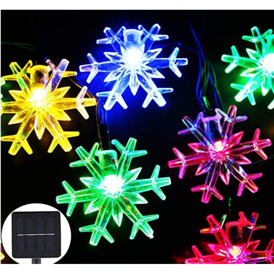Instalatie solara LED, Model Fulg de  Nea, 50 Leduri, 7 m, 7 moduri de iluminare ( Brazi )