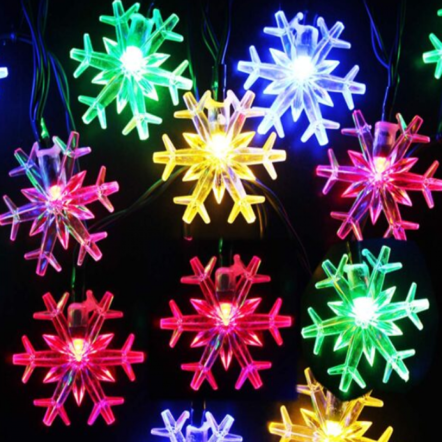 Instalatie solara LED, Model Fulg de  Nea, 50 Leduri, 7 m, 7 moduri de iluminare ( Brazi )