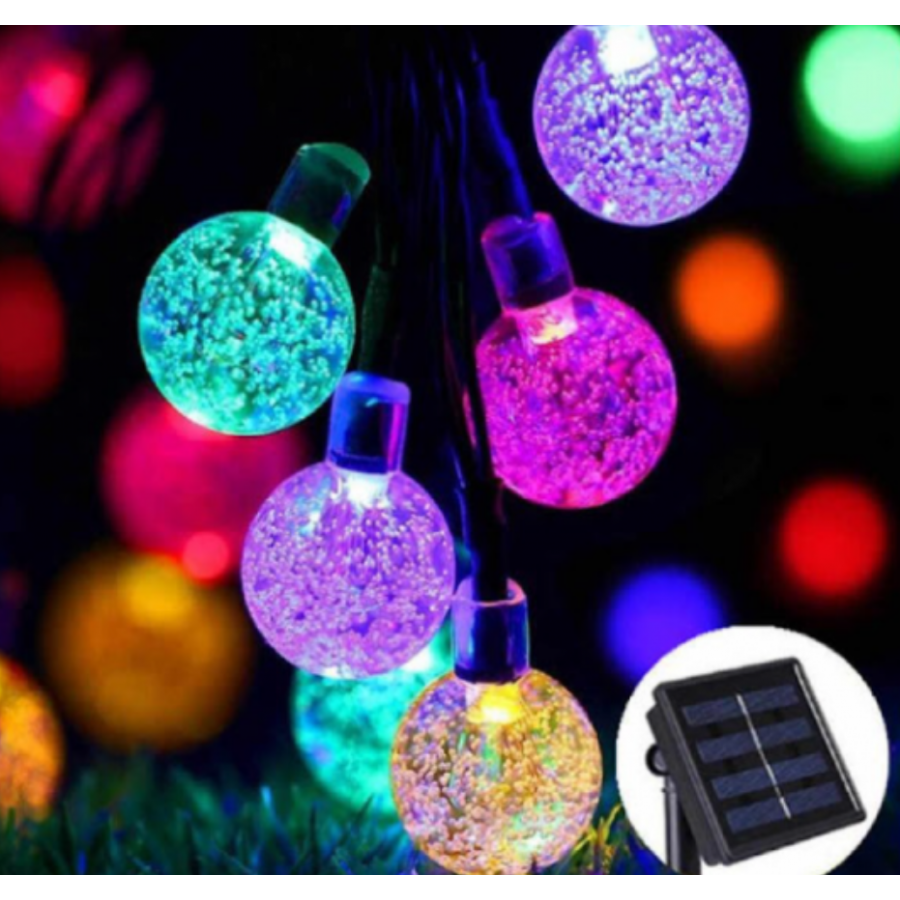 Instalatie Solara de exterior, cu 50 beculete LED, Model Globulete, lumini Multicolore, 7 jocuri de lumini - Brazi -wowreduceri.ro Instalatie Solara de exterior, cu 50 beculete LED, Model Globulete, lumini Multicolore, 7 jocuri de lumini ( Brazi )