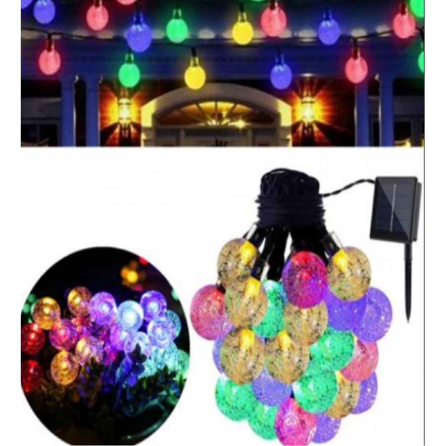 Instalatie Solara de exterior, cu 50 beculete LED, Model Globulete, lumini Multicolore, 7 jocuri de lumini - Brazi -wowreduceri.ro Instalatie Solara de exterior, cu 50 beculete LED, Model Globulete, lumini Multicolore, 7 jocuri de lumini ( Brazi )