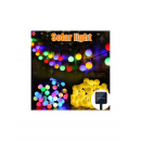 Instalatie solara cu  50 Globuri Alb Mat, Multicolora, 7 metri, 7 moduri iluminare ( Brazi )