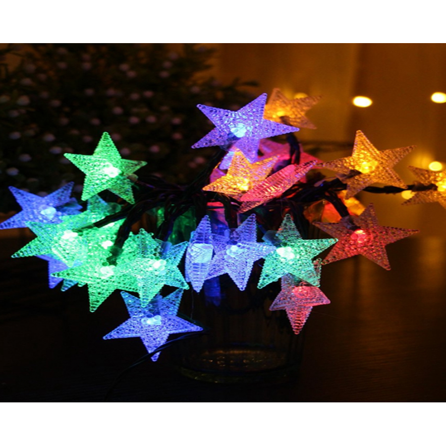 Instalatie Solara de exterior, cu 50 beculete LED, Model Stea cu cinci colturi, 7 metri, Multicolor - Brazi -wowreduceri.ro Instalatie Solara de exterior, cu 50 beculete LED, Model Stea cu cinci colturi, 7 metri, Multicolor ( Brazi )