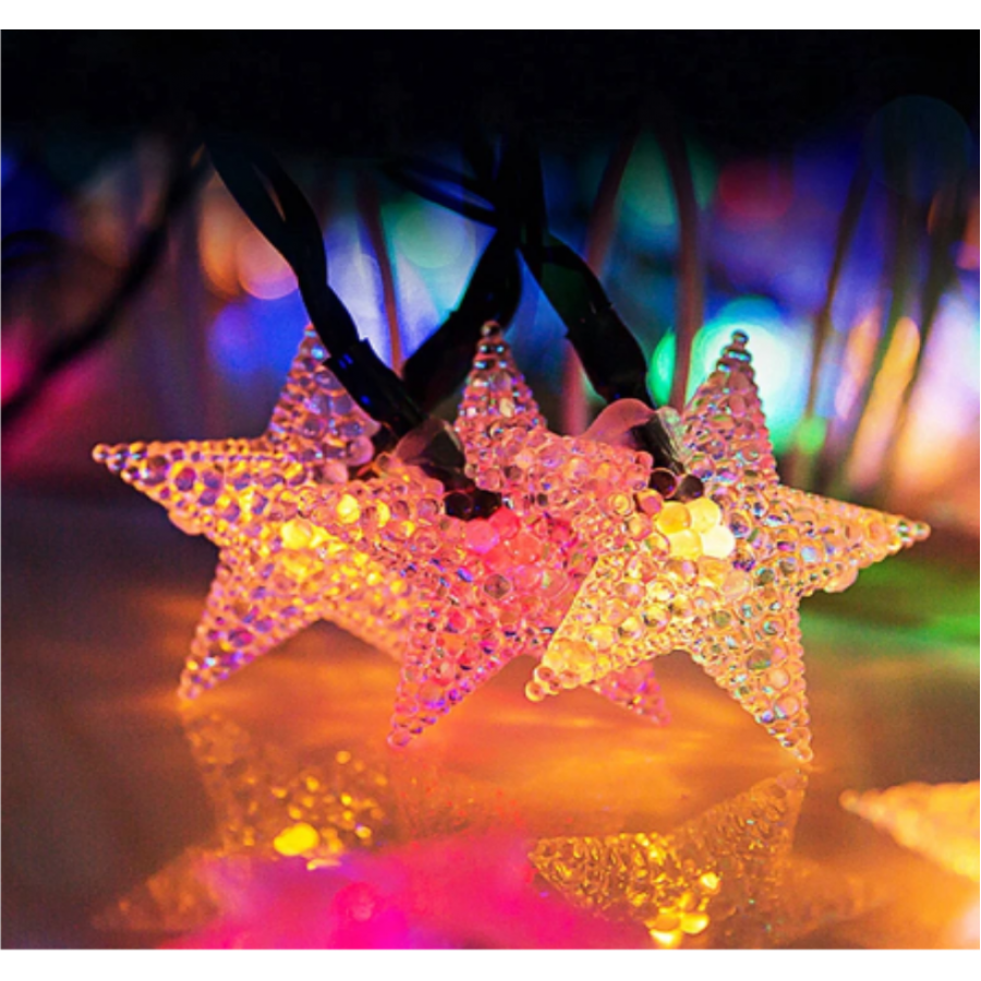 Instalatie Solara de exterior, cu 50 beculete LED, Model Stea cu cinci colturi, 7 metri, Multicolor - Brazi -wowreduceri.ro Instalatie Solara de exterior, cu 50 beculete LED, Model Stea cu cinci colturi, 7 metri, Multicolor ( Brazi )