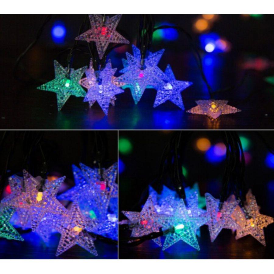 Instalatie Solara de exterior, cu 50 beculete LED, Model Stea cu cinci colturi, 7 metri, Multicolor - Brazi -wowreduceri.ro Instalatie Solara de exterior, cu 50 beculete LED, Model Stea cu cinci colturi, 7 metri, Multicolor ( Brazi )