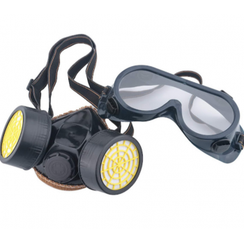 Set Ochelari si Masca de Protectie, Pentru Lucrul in Mediu Chimic, 2 Filtre de Carbon Activ