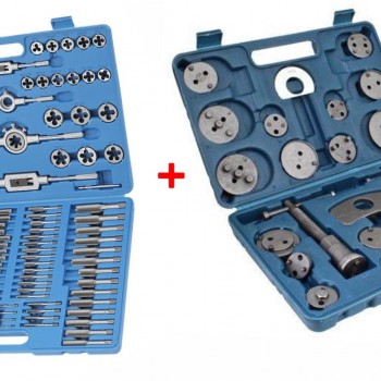PACHET PROMOTIONAL Trusa  deTarozi si Filiere + Presa pentru repararea pistoanelor de frana Tagred, 22 piese complexe