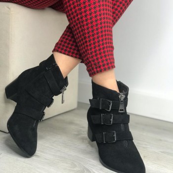 Botine cu toc BDG0218 BLACK R2/6/1 Botine cu toc BDG0218 BLACK R2/6/1