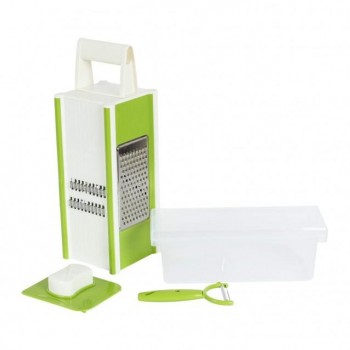 Razatoare multifunctionala cu recipient de colectare, Alb/Verde Razatoare multifunctionala cu recipient de colectare, Alb/Verde