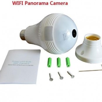 Bec cu camera de supraveghere ip wireless incorporata, 360 grade Bec cu camera de supraveghere ip wireless incorporata, 360 grade