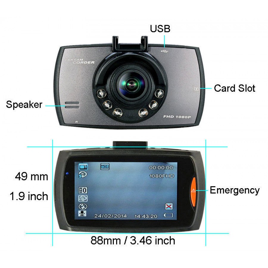 Camera Auto DVR Camcorder Full HD 1080p, Senzor de miscare, G-Senzor - Auto-Moto - wowreduceri.ro