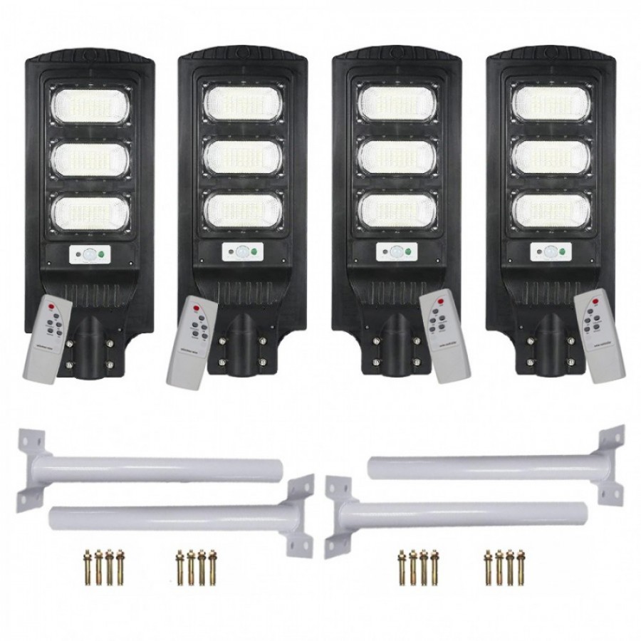 Set x4 Lampa Stradala Proiector LED cu Incarcare Solara, 3 cadrane, 120W, Panou Solar Incorporat - Panouri solare -wowreduceri.ro Set x4 Lampa Stradala Proiector LED cu Incarcare Solara, 3 cadrane, 120W, Panou Solar Incorporat ( Panouri solare )