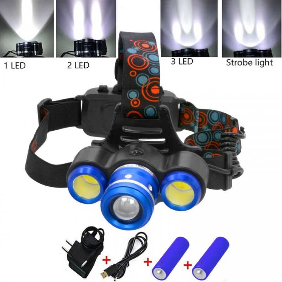 Lanterna frontala cu 3 LED-uri - Iluminat -wowreduceri.ro Lanterna frontala cu 3 LED-uri ( Iluminat )