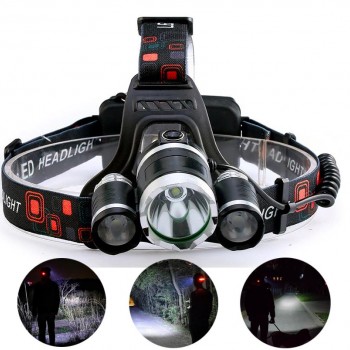 Lanterna frontala cu 3 LED-uri si zoom Lanterna frontala cu 3 LED-uri si zoom