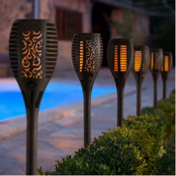 Set 6 Lampi Solare LED pentru Curte sau Gradina cu Efect de Flacara Set 6 Lampi Solare LED pentru Curte sau Gradina cu Efect de Flacara