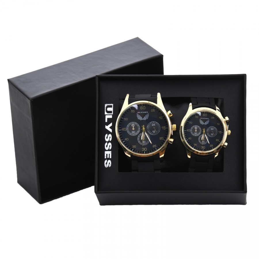 Set ceasuri pentru cuplu Ulysses Gold-Black Bold - Ceasuri -wowreduceri.ro Set ceasuri pentru cuplu Ulysses Gold-Black Bold - Ceasuri - wowreduceri.ro
