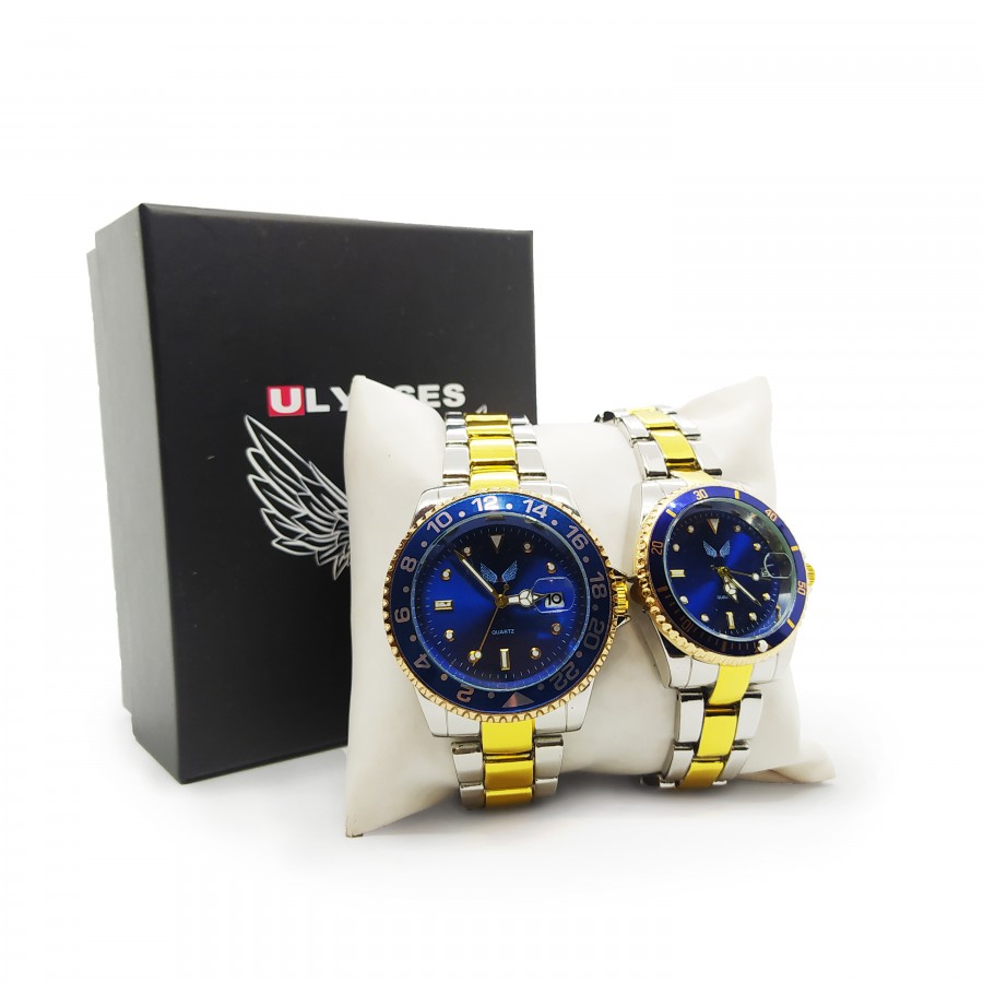 Set ceasuri pentru cuplu Ulysses Silver-Gold Blue - Ceasuri -wowreduceri.ro Set ceasuri pentru cuplu Ulysses Silver-Gold Blue - Ceasuri - wowreduceri.ro