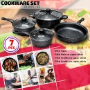 Set Vase Gatit 7 Piese, Non Stick, Capace Sticla Si Manere Bachelita, Cod 055-Mhm - Bucatarie -wowreduceri.ro Set Vase Gatit 7 Piese, Non Stick, Capace Sticla Si Manere Bachelita, Cod 055-Mhm ( Bucatarie )