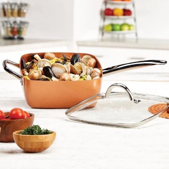 Tigaia Multifunctionala Patrata Migas, suprafata antialunecare, 24.5 cm x 24.5 cm, 3 accesorii Tigaia Multifunctionala Patrata Migas, suprafata antialunecare, 24.5 cm x 24.5 cm, 3 accesorii
