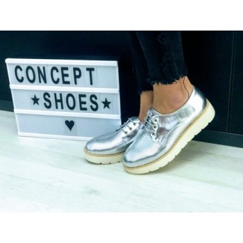 Pantofi oxford 7-895 SILVER R1/10/3