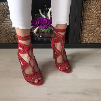 Sandale cu toc Rouge Red R1/5/1 Sandale cu toc Rouge Red R1/5/1