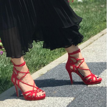Sandale cu toc LBS2690 RED R1/5/1