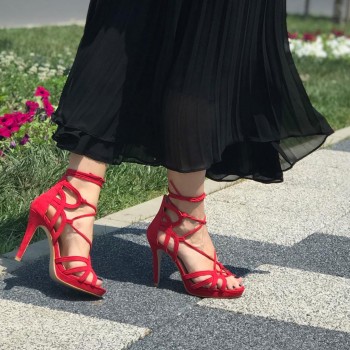 Sandale cu toc LBS2690 RED R1/5/1 Sandale cu toc LBS2690 RED R1/5/1